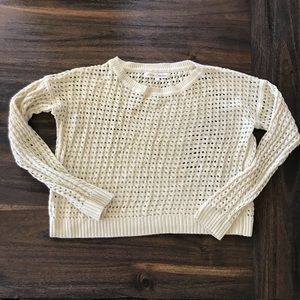 Stitch + Threads UO Cream Open Knit Sweater